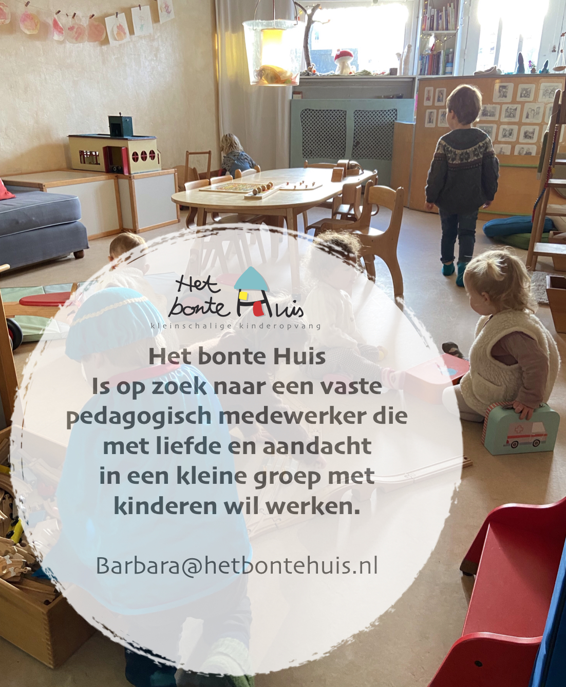 Het Bonte Huis in Haarlem zoekt een Pedagogisch Medewerker